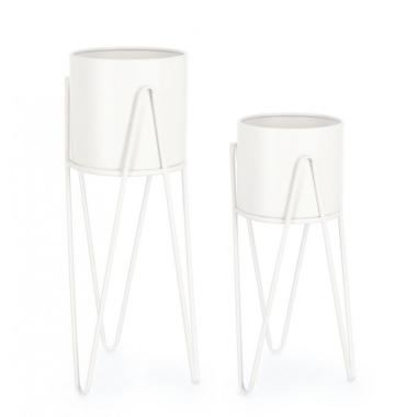 Portafiori Set pz.2 Madelyn To Bianco | Bizzotto