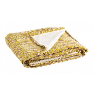 Plaid Chambery Ocra con Fiore Ros cm.130x180 | Bizzotto