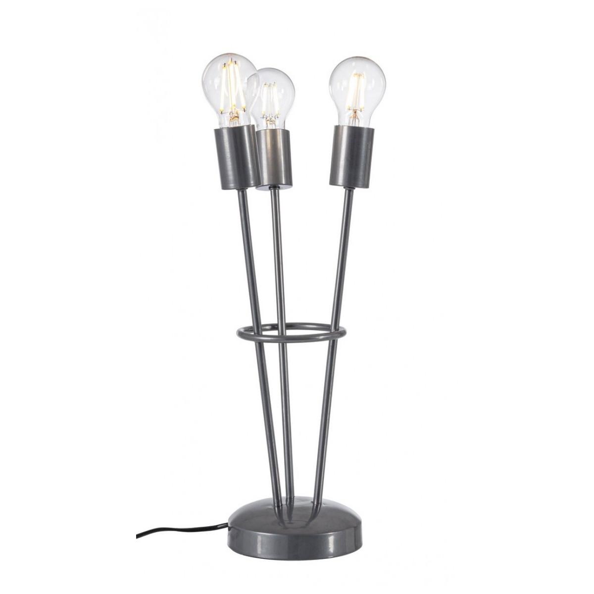 Lampada Tavolo Fiaccola 3Luci Argento cm.H45 | Bizzotto
