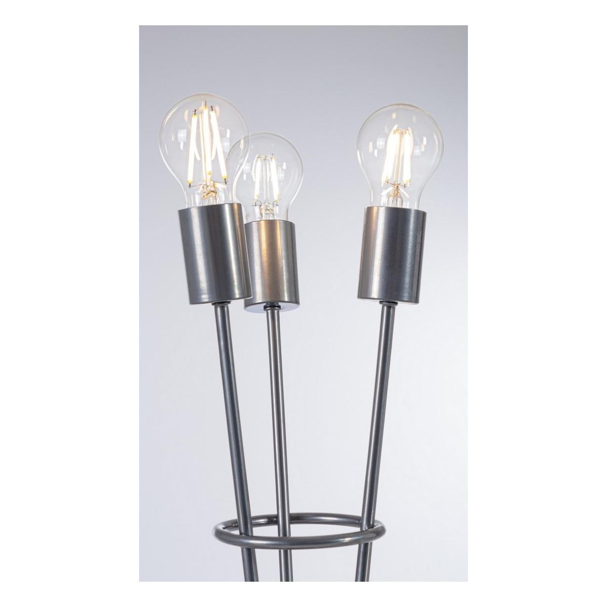 Lampada Tavolo Fiaccola 3Luci Argento cm.H45 | Bizzotto