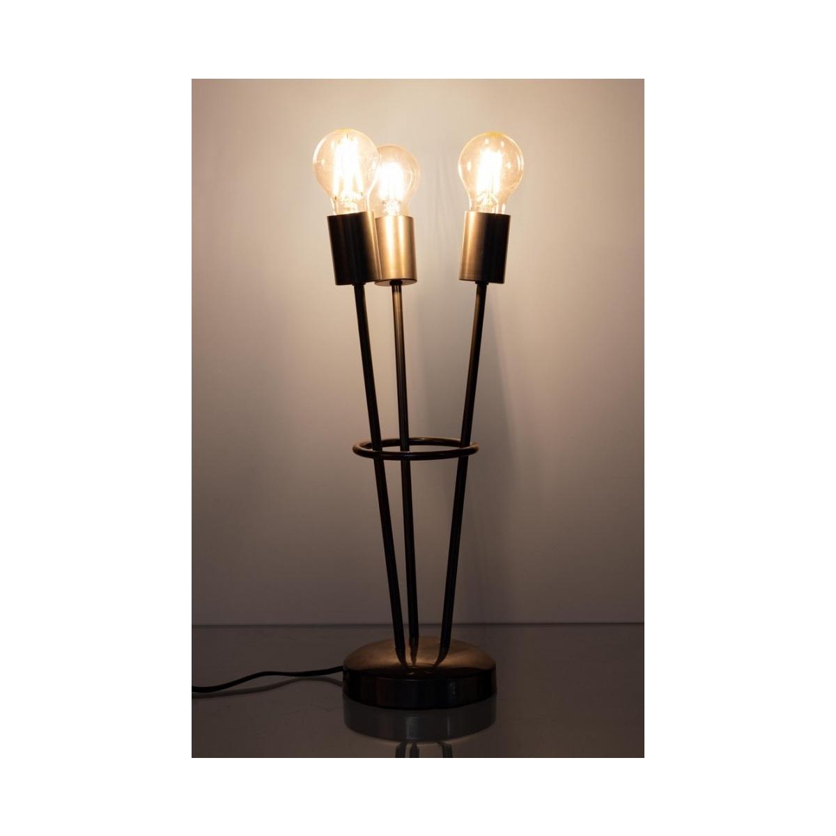 Lampada Tavolo Fiaccola 3Luci Argento cm.H45 | Bizzotto