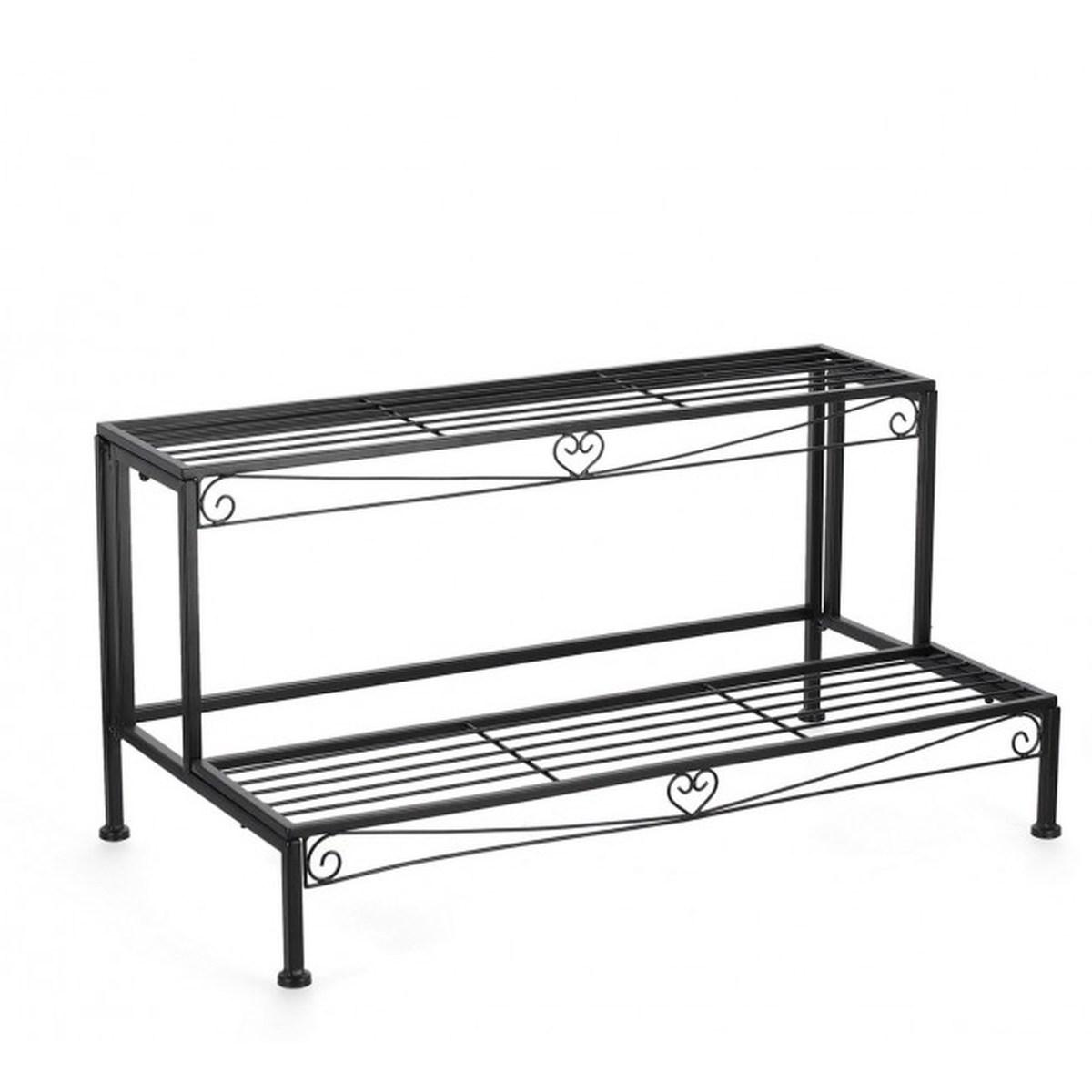 Portafiori 2 Posti Alisha Nero cm.75x36,5H | Bizzotto