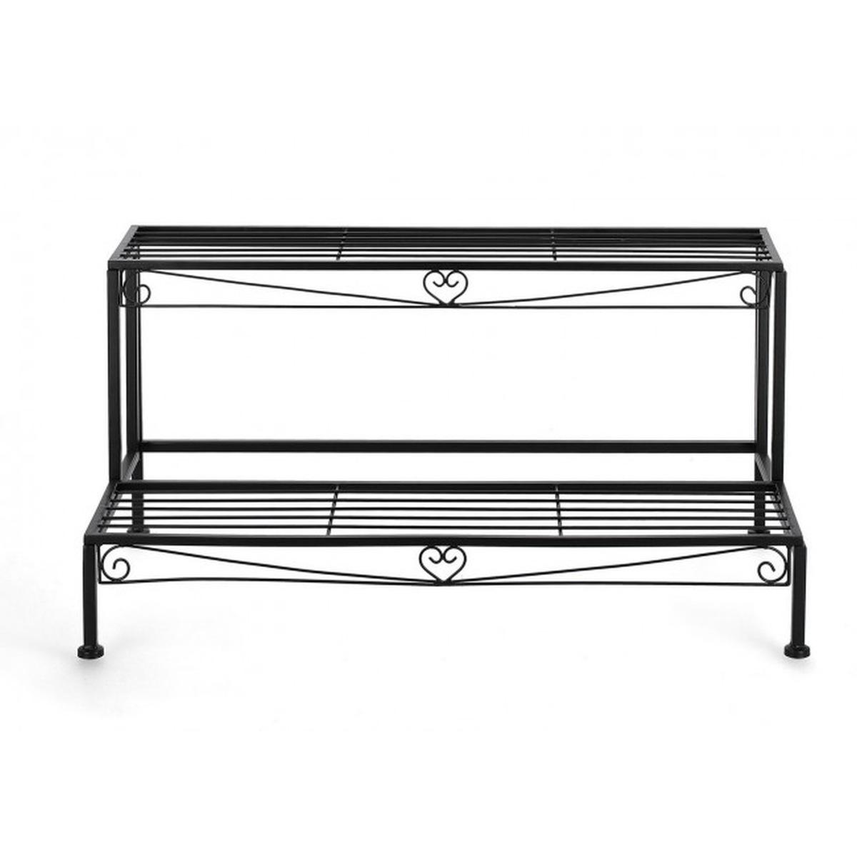 Portafiori 2 Posti Alisha Nero cm.75x36,5H | Bizzotto