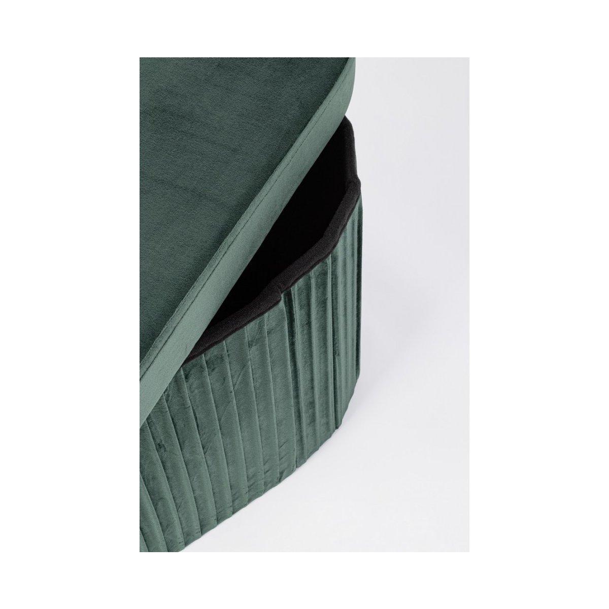 Pouf Contenitore Jocelyn Ovale Velluto Verde | Bizzotto