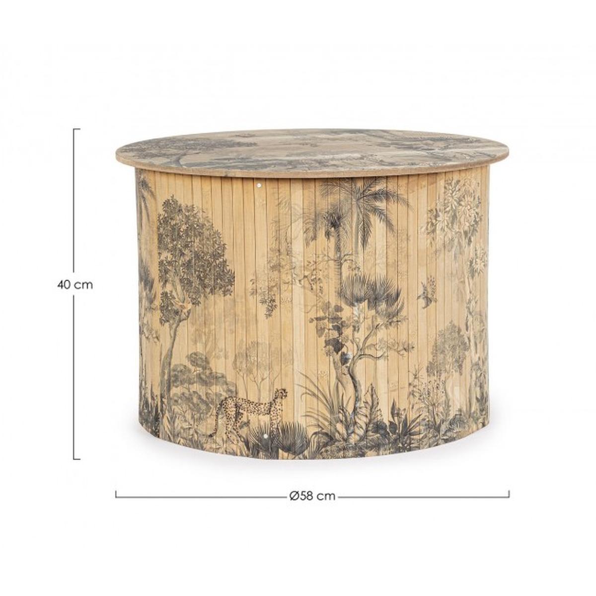 Tavolino Namika Bamboo Tondo cm.Ã?58x40H | Bizzotto