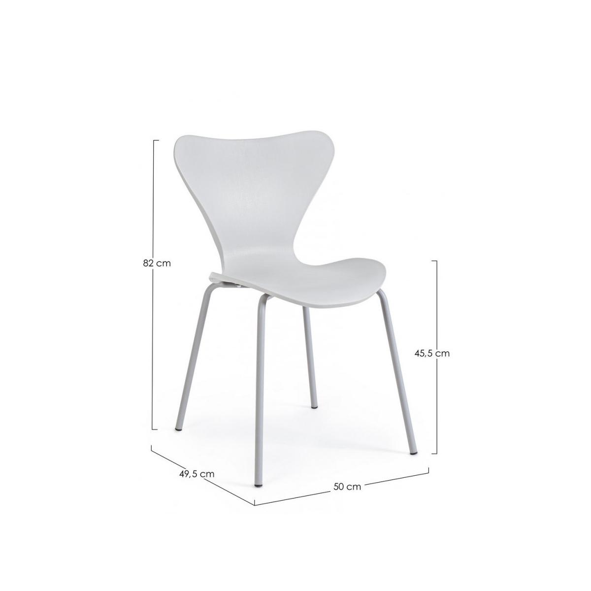 Sedia Tessa Grigio Ch. con Gamba In Tinta | Bizzotto