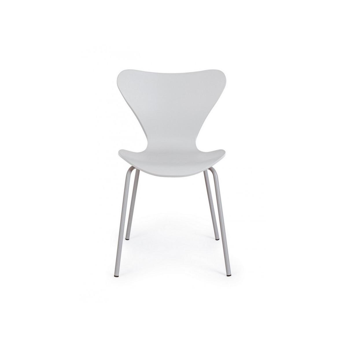 Sedia Tessa Grigio Ch. con Gamba In Tinta | Bizzotto