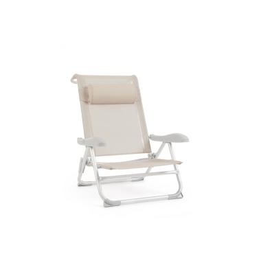 Spiaggina Alluminio con Coprisole Cayo Grigio Ghiaccio | Bizzotto