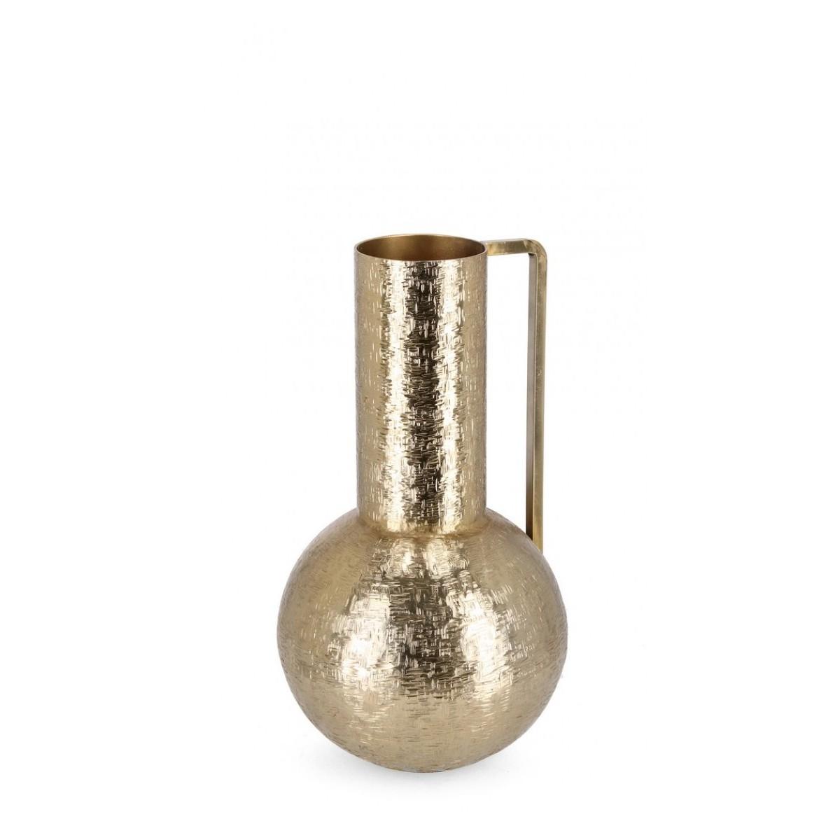 Vaso a Bottiglia Decorativa Lathe 1 Manico Oro cm.H37 | Bizzotto