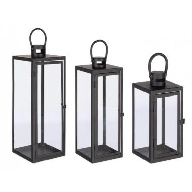 Lanterna Set pz.3 Azenor Nero | Bizzotto