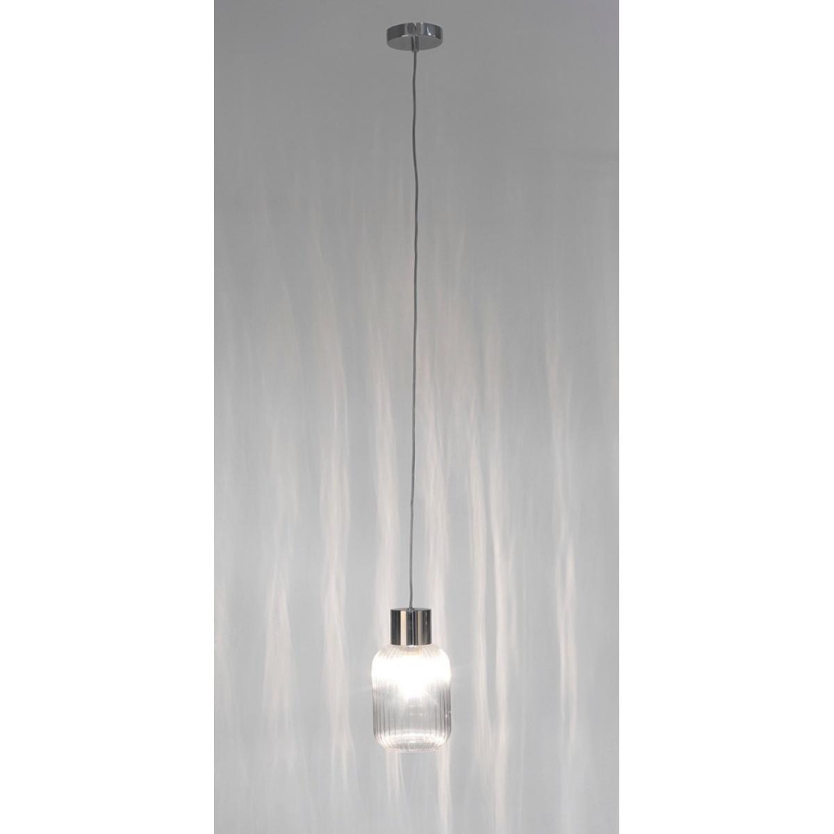 Lampadario 1 Luce Showy Trasp-Argento | Bizzotto