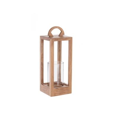 Lanterna Aimi 1 Manico Legno Naturale cm.H42 | Bizzotto