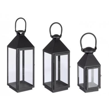 Lanterna Set pz.3 Lucinda Nero | Bizzotto