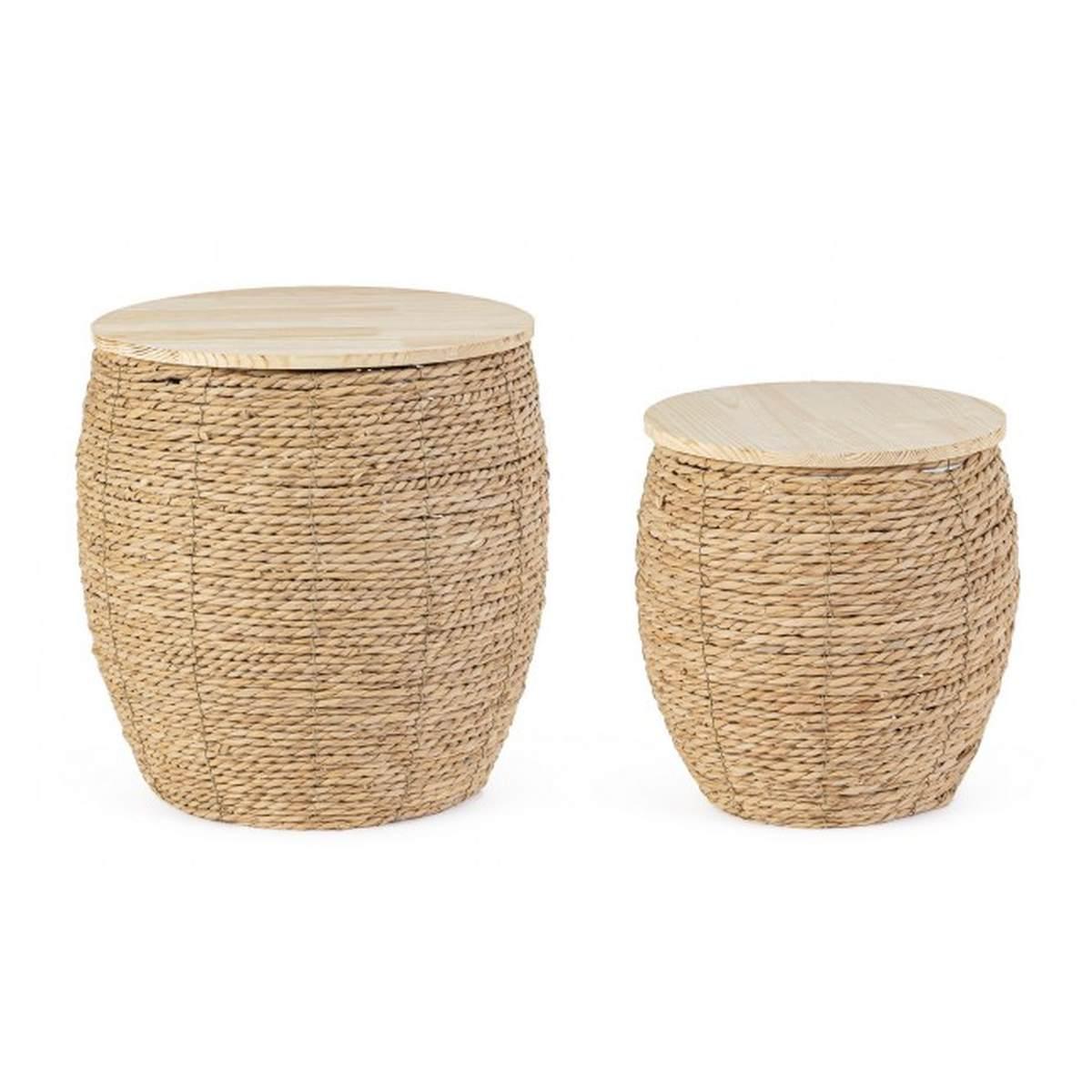 Cesto Set pz.2 con Coperchio Shakir To Natural  | Bizzotto