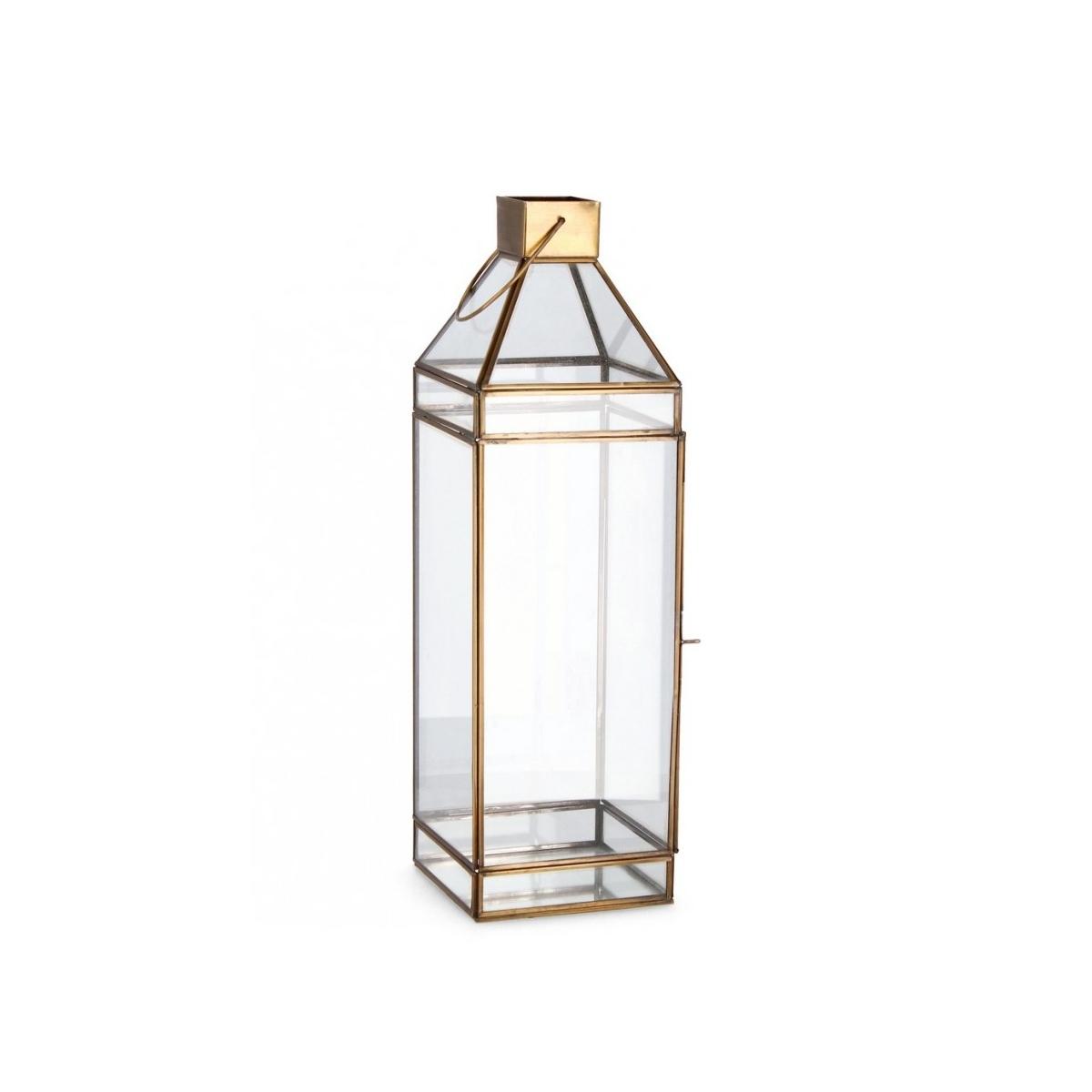 Lanterna Siwan 1 Manico Ottone Trasp cm.H52,7 | Bizzotto