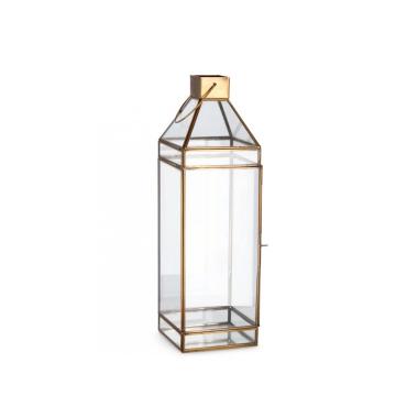 Lanterna Siwan 1 Manico Ottone Trasp cm.H52,7 | Bizzotto