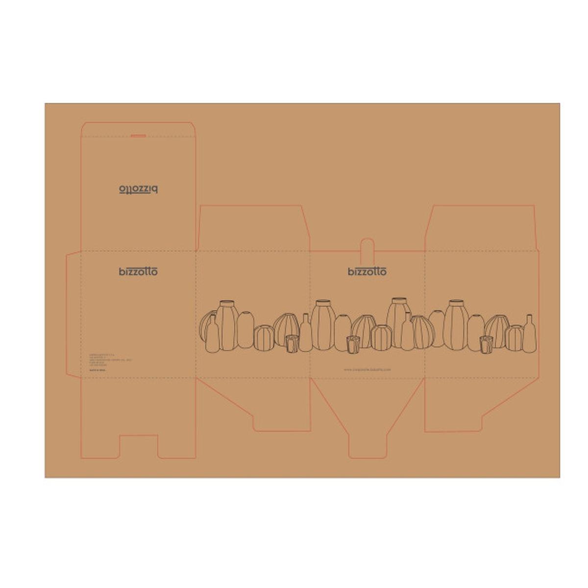 Vaso Matara Vetro Azzurr Marrone Lucido cm.H24 | Bizzotto