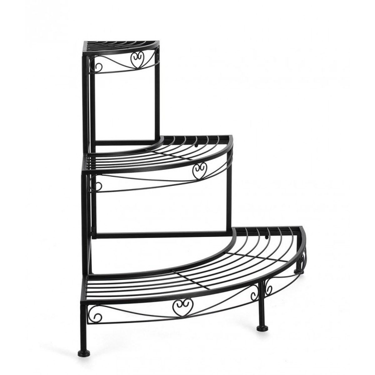 Angoliera 3P Alisha Nero 59x63H | Bizzotto