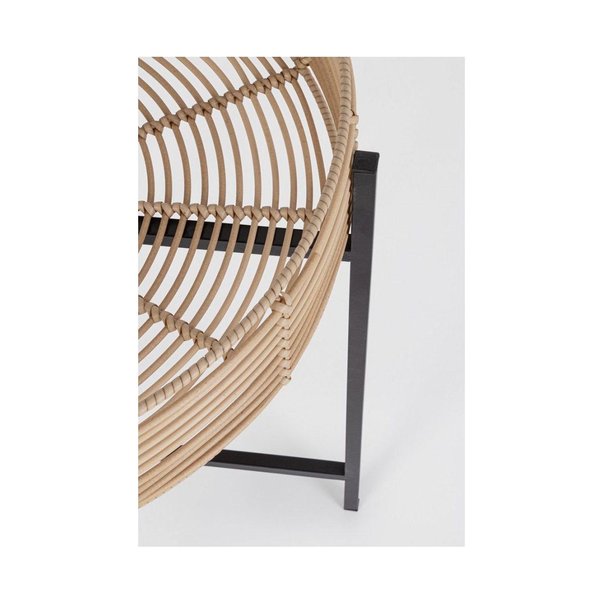 Tavolino Set pz.2 Rendy Tondo Naturale Nero | Bizzotto