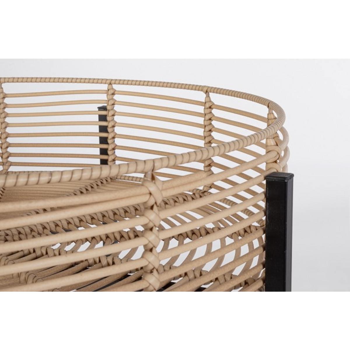 Tavolino Set pz.2 Rendy Tondo Naturale Nero | Bizzotto