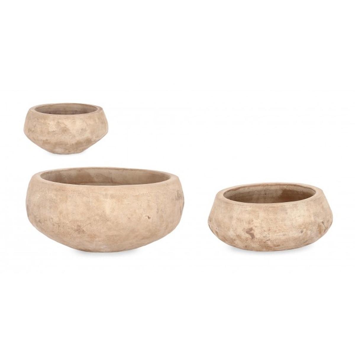 Portavaso Set pz.3 Minh Ciotola Terracot Brunit | Bizzotto