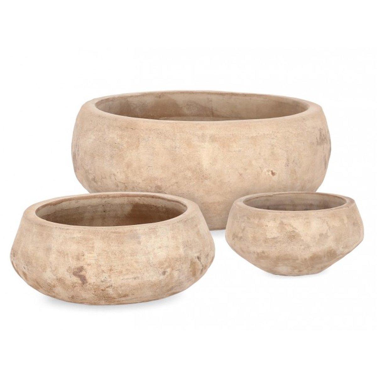 Portavaso Set pz.3 Minh Ciotola Terracot Brunit | Bizzotto