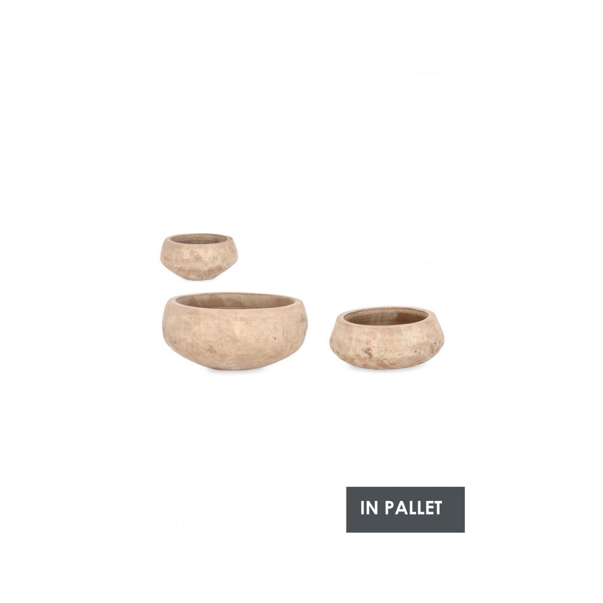 Portavaso Set pz.3 Minh Ciotola Terracot Brunit | Bizzotto