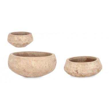 Portavaso Set pz.3 Minh Ciotola Terracot Brunit | Bizzotto