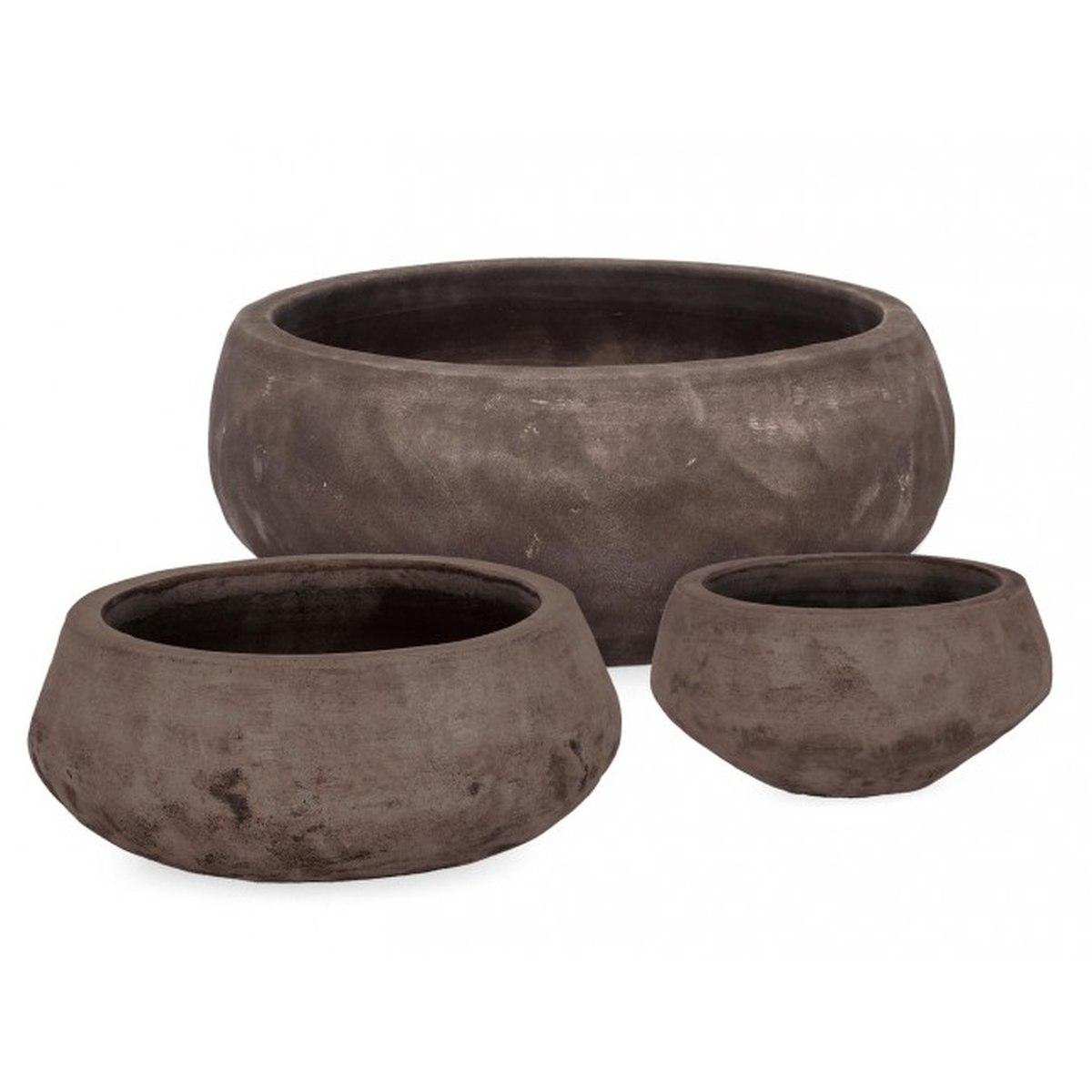 Portavaso Set pz.3 Minh Ciotola Terracotta Scur | Bizzotto