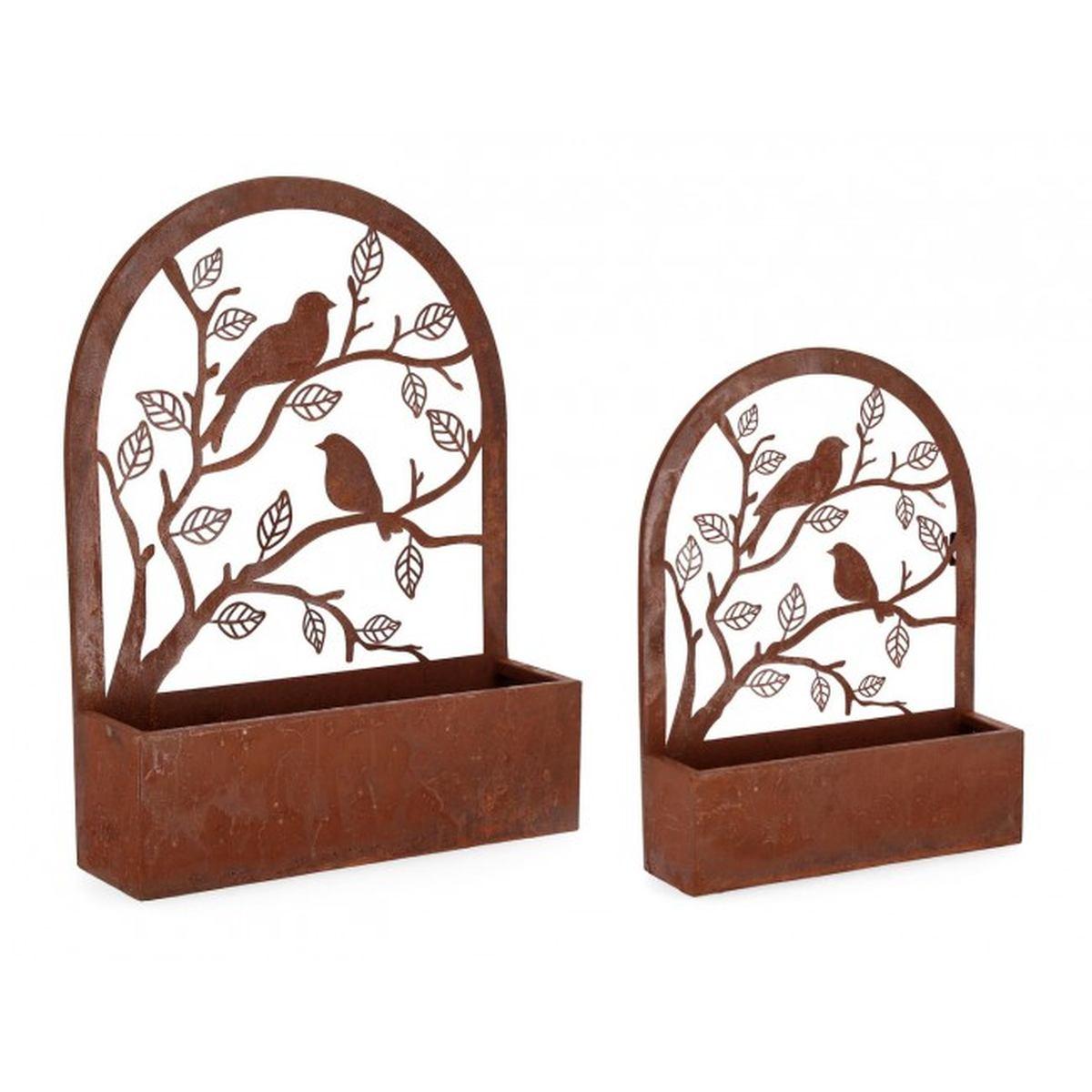 Portafiori Set pz.2 Rosalinda Uccellini Ruggine | Bizzotto