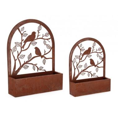 Portafiori Set pz.2 Rosalinda Uccellini Ruggine | Bizzotto