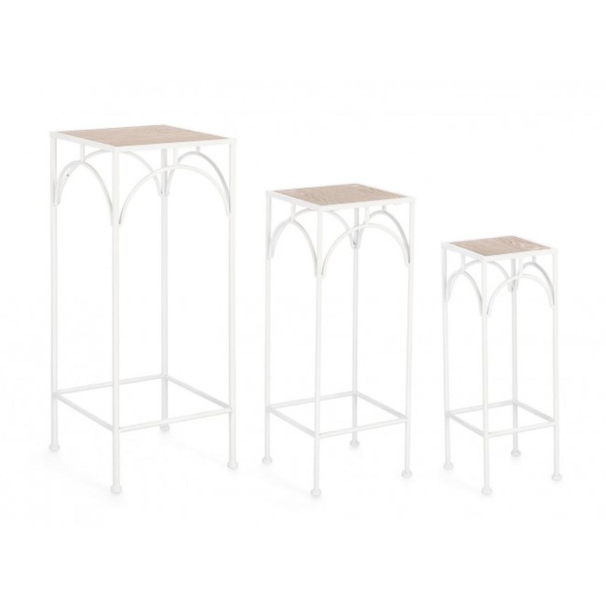 Colonnina Set pz.3 Guenda Quadro Bianco | Bizzotto