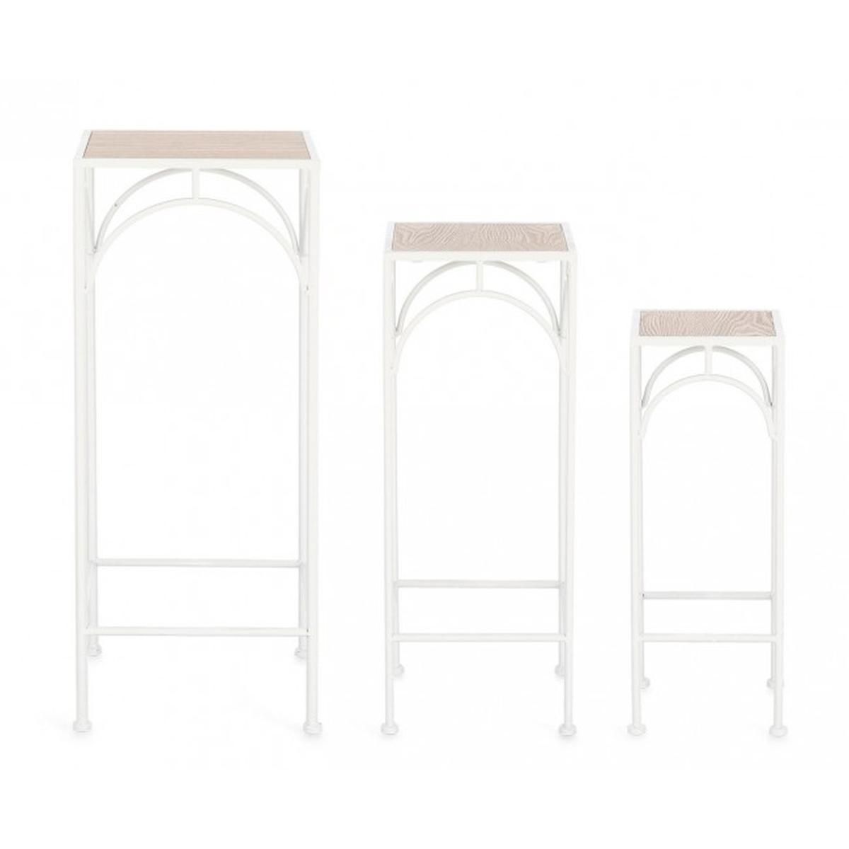 Colonnina Set pz.3 Guenda Quadro Bianco | Bizzotto