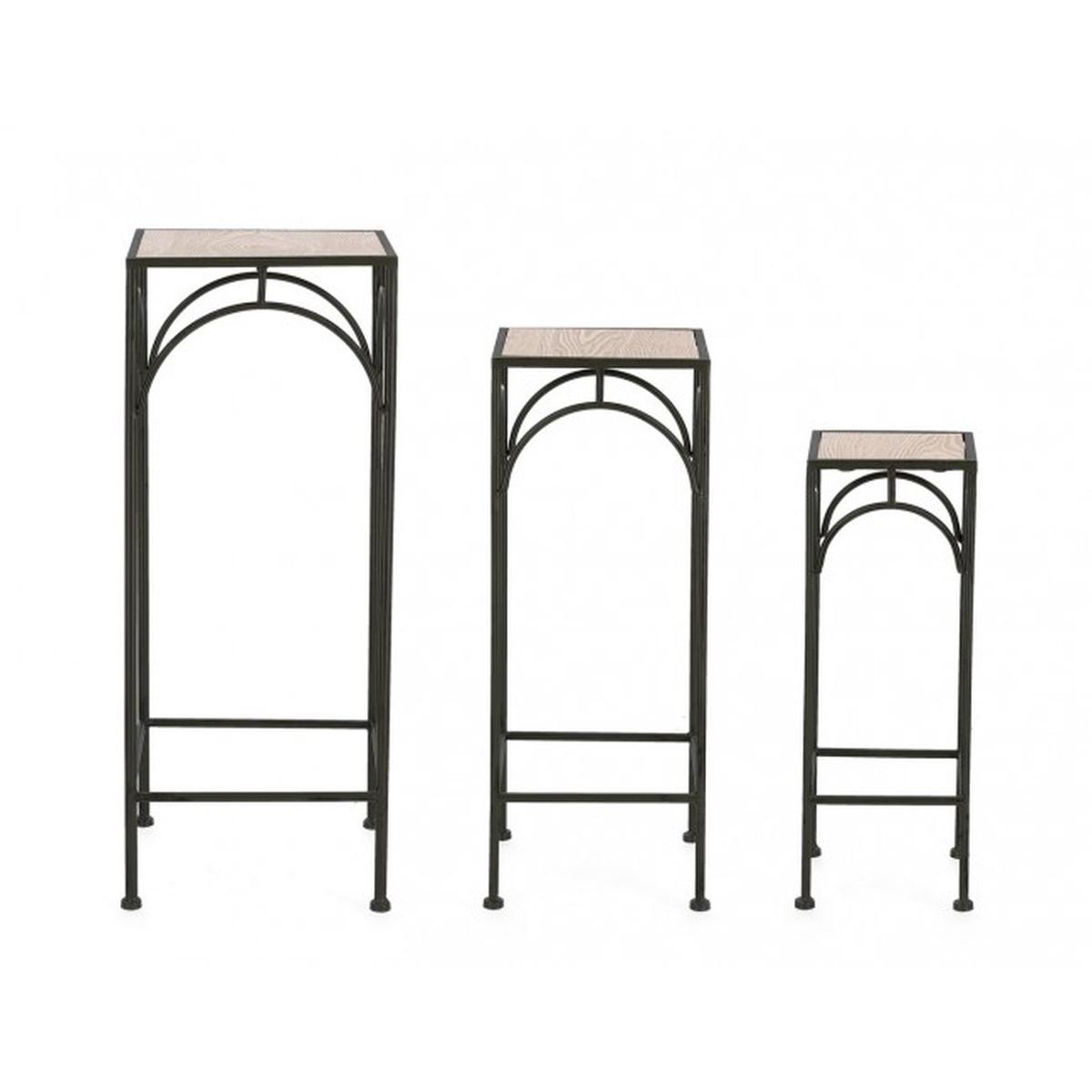 Colonnina Set pz.3 Guenda Quadro Nero | Bizzotto