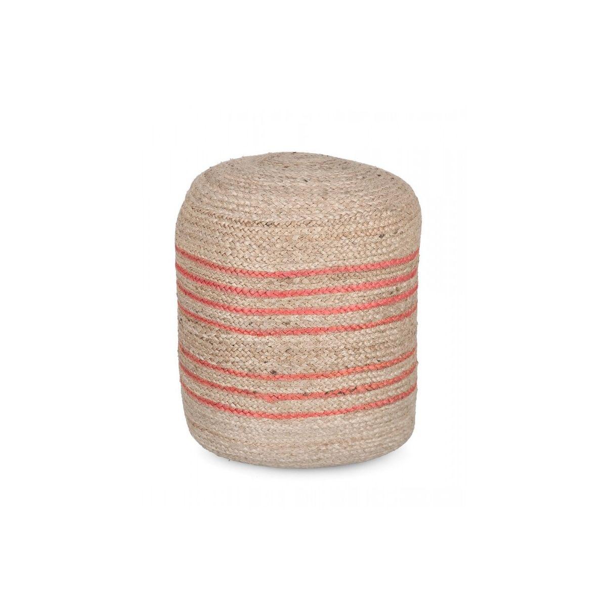 Pouf Ankit Naturale-Arancione cm.Ã?45 | Bizzotto
