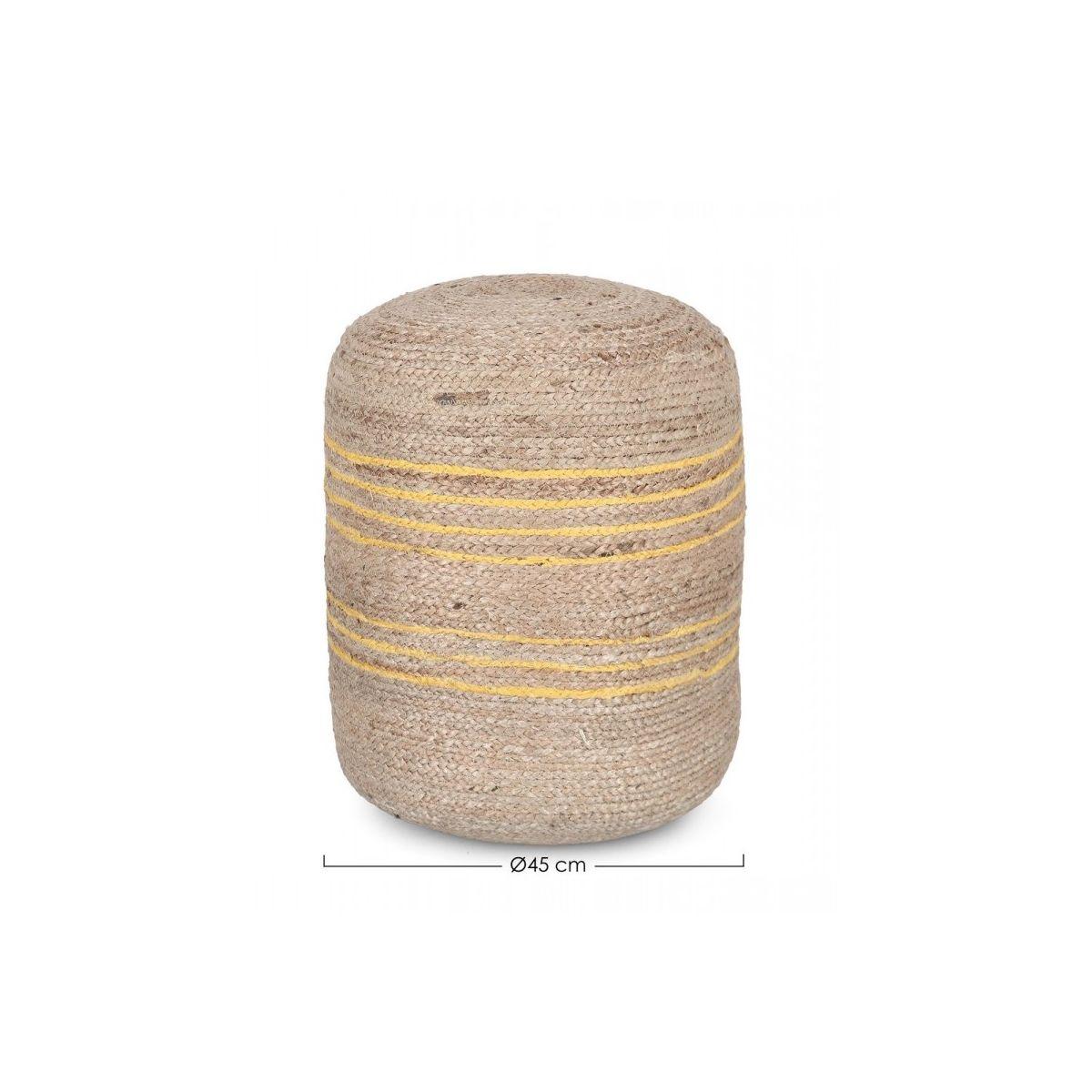Pouf Ankit Naturale-Giallo cm.Ã?45 | Bizzotto