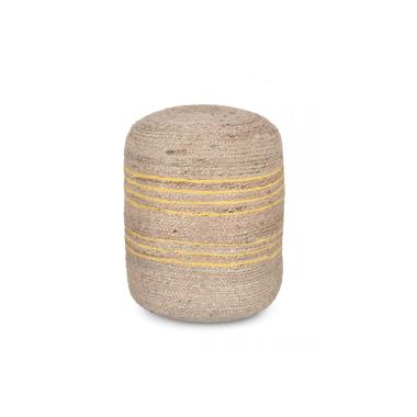 Pouf Ankit Naturale-Giallo cm.Ã?45 | Bizzotto