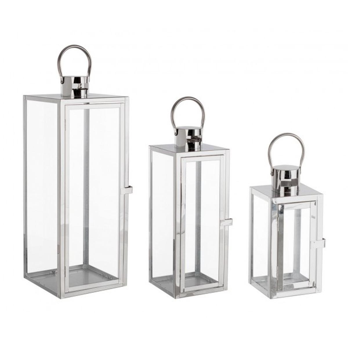 Lanterna Set pz.3 Isolde Argento | Bizzotto