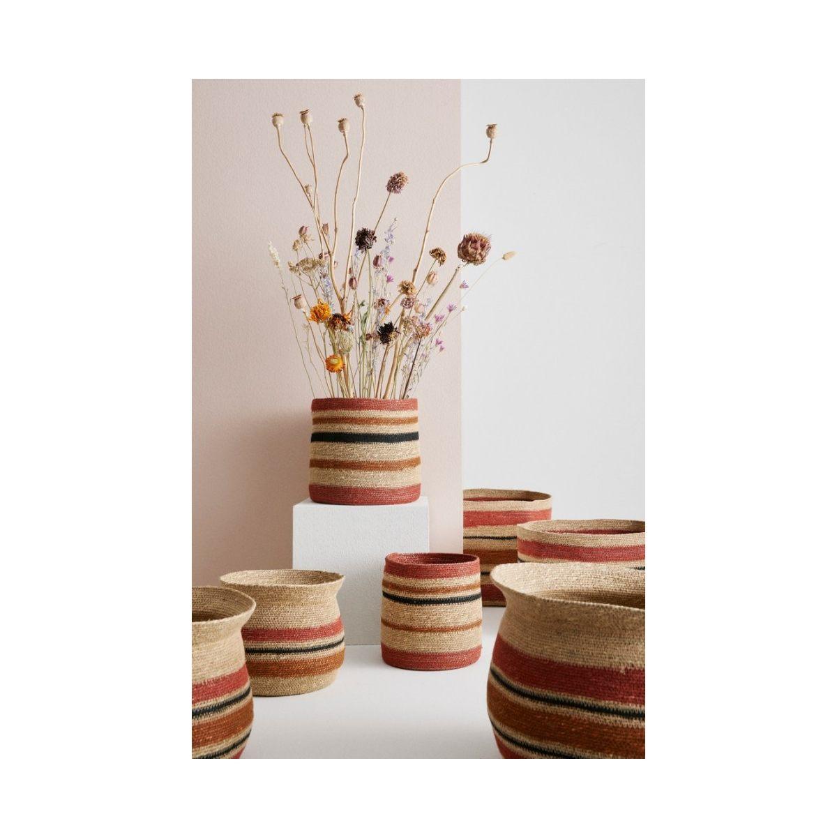 Cesto Set pz.3 Waylon Tondo Nat-Rosso | Bizzotto