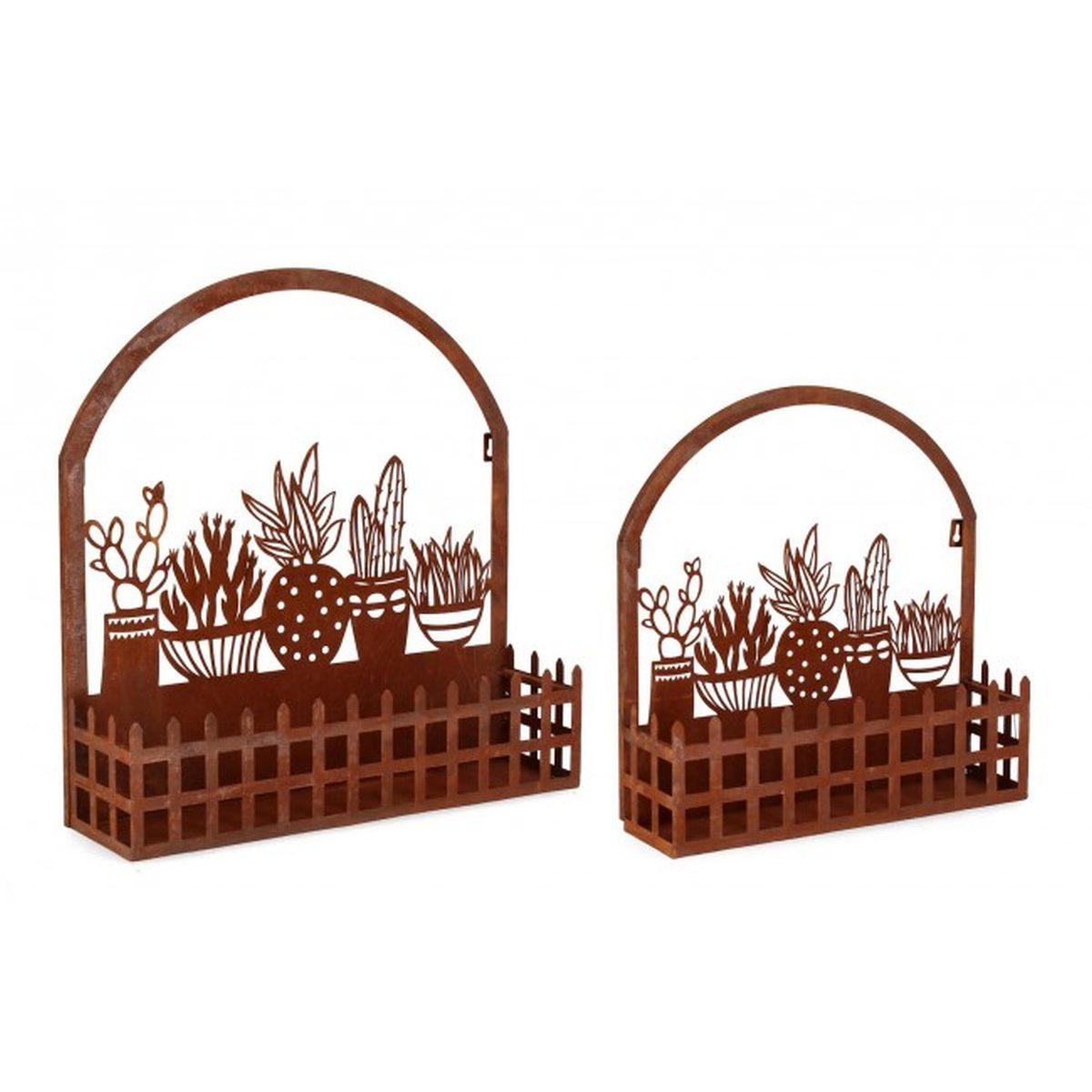 Portafiori Set pz.2 Rosemary Cactus Ruggine | Bizzotto