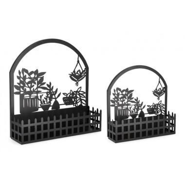 Portafiori Set pz.2 Rosangela Piantine Nero | Bizzotto