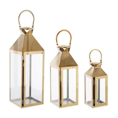 Lanterna Set pz.3 Flurry Oro | Bizzotto