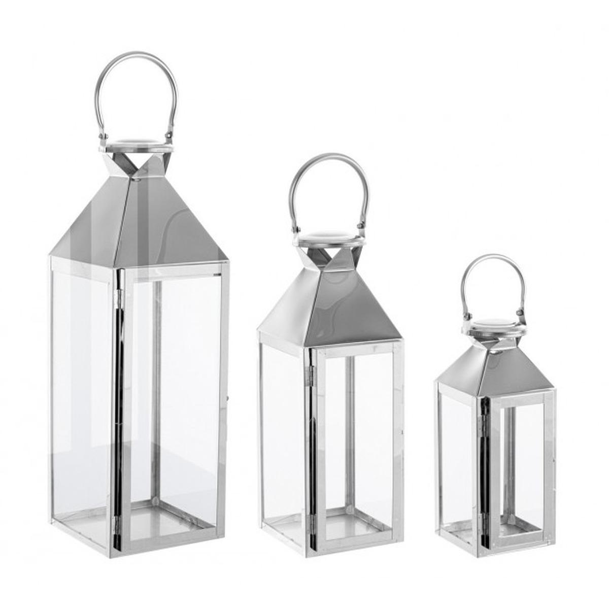 Lanterna Set pz.3 Flurry Argento | Bizzotto