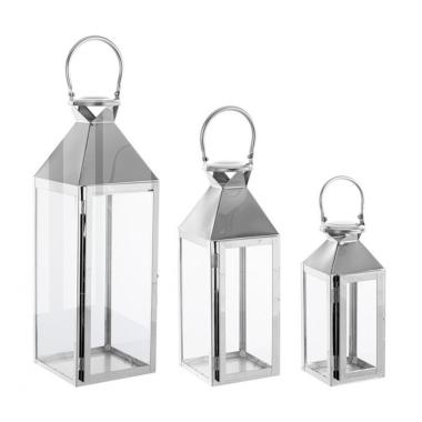 Lanterna Set pz.3 Flurry Argento | Bizzotto