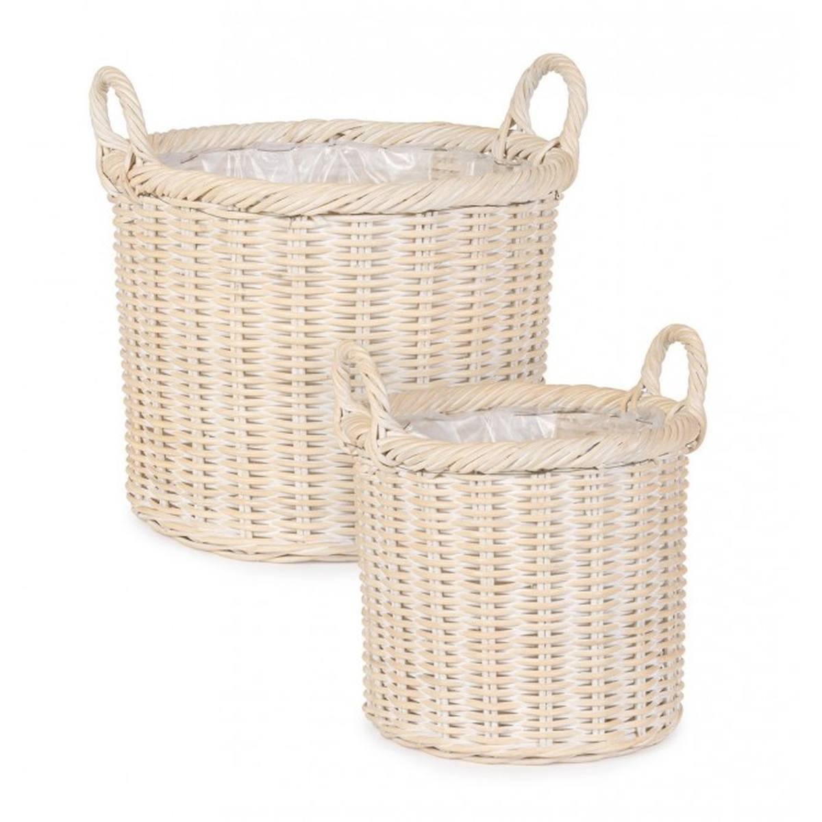 Cesto Set pz.2 con 2 Manici Randy To Sbiancato  | Bizzotto