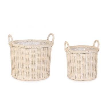 Cesto Set pz.2 con 2 Manici Randy To Sbiancato  | Bizzotto