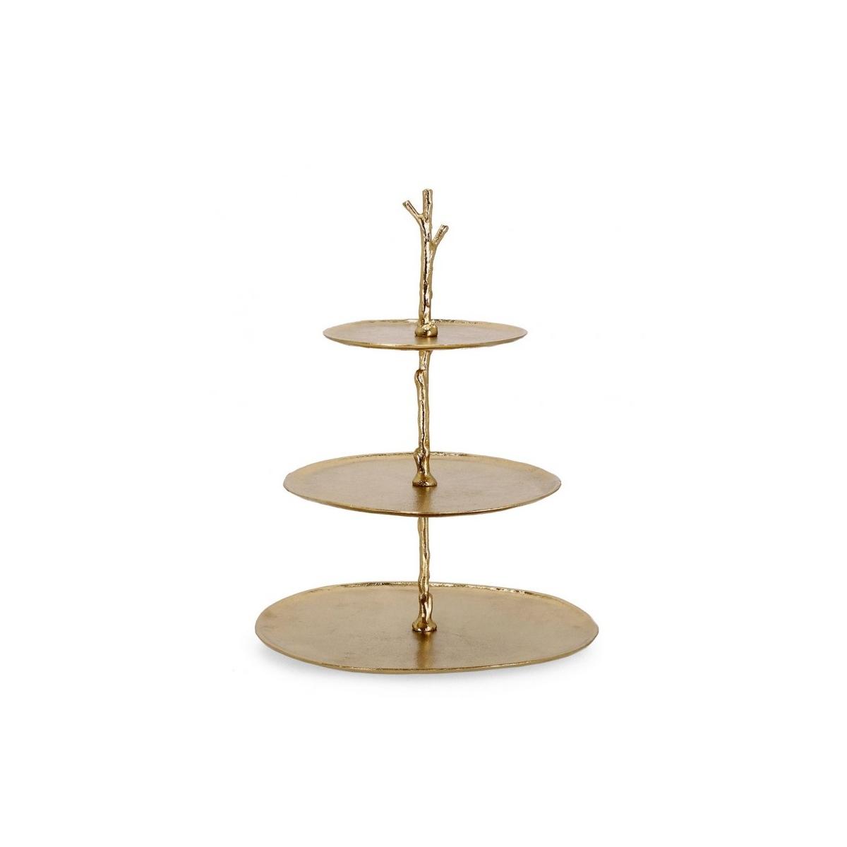 Alzata 3 Piani Decorativa Indhur To Oro cm.H45 | Bizzotto