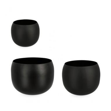 Colonnina Set pz.3 Keyra Ciotola Nero | Bizzotto