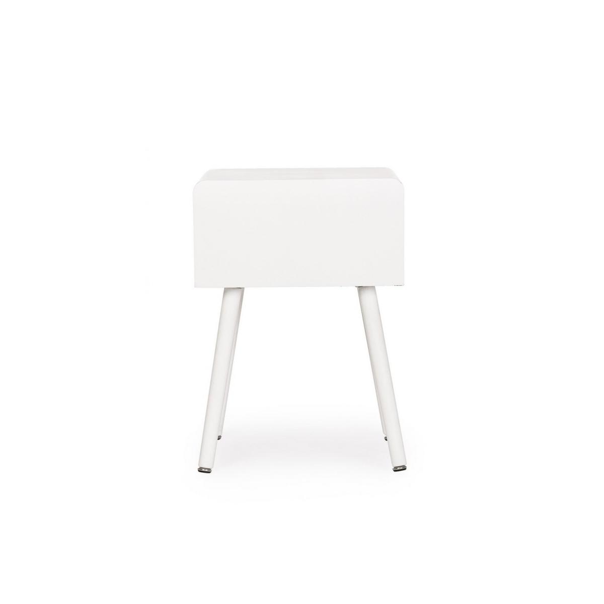 Comodino 1 Cassetto Charley Bianco-Naturale cm.H57 | Bizzotto