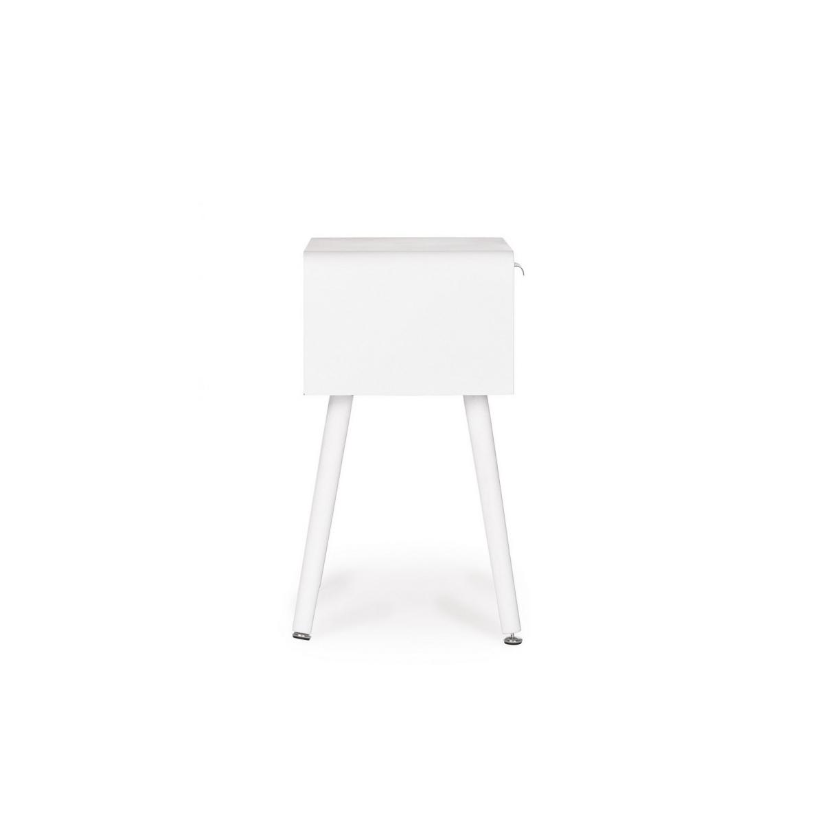 Comodino 1 Cassetto Charley Bianco-Naturale cm.H57 | Bizzotto